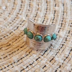 Lia Sophia silver/ turquoise ring.